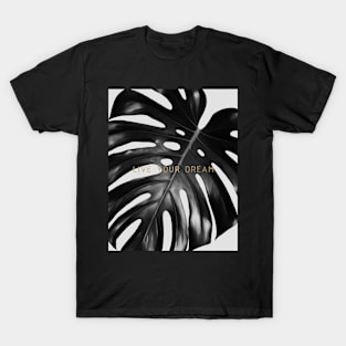 Monstera leaves,Tropical leaves, Leaf, Modern art, Wall art, Print, Minimalistic, Modern, Scandinavian print T-Shirt